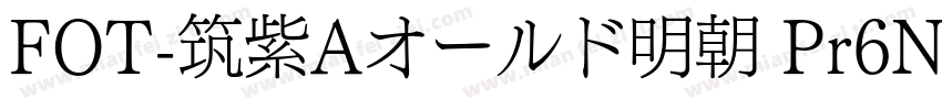 FOT-筑紫Aオールド明朝 Pr6N字体转换